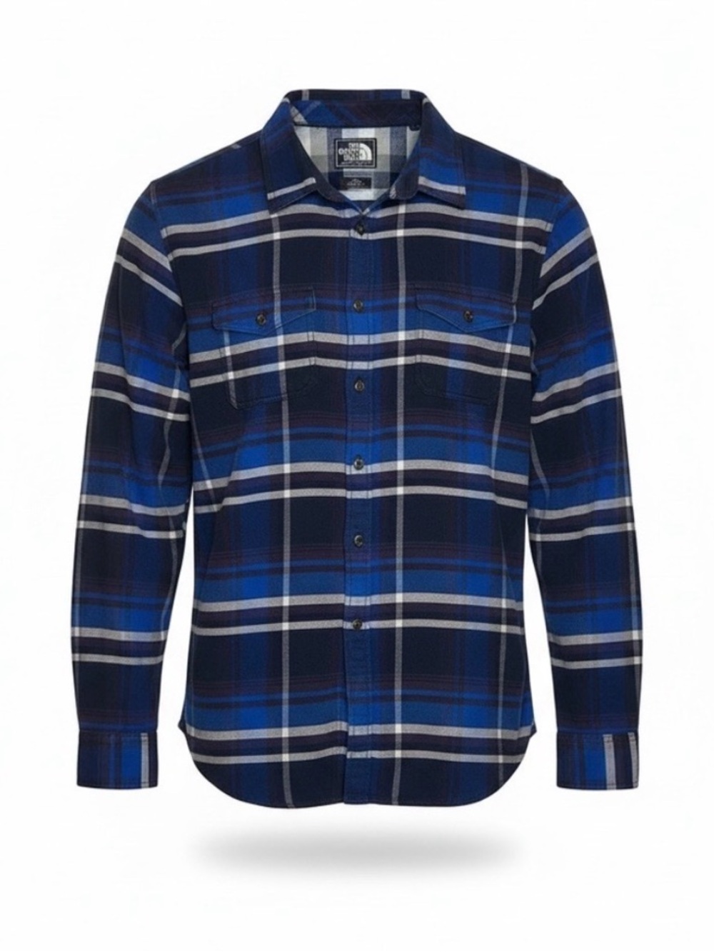 The North Face Blue Plaid Button Down Shirt Size L Flannel Style